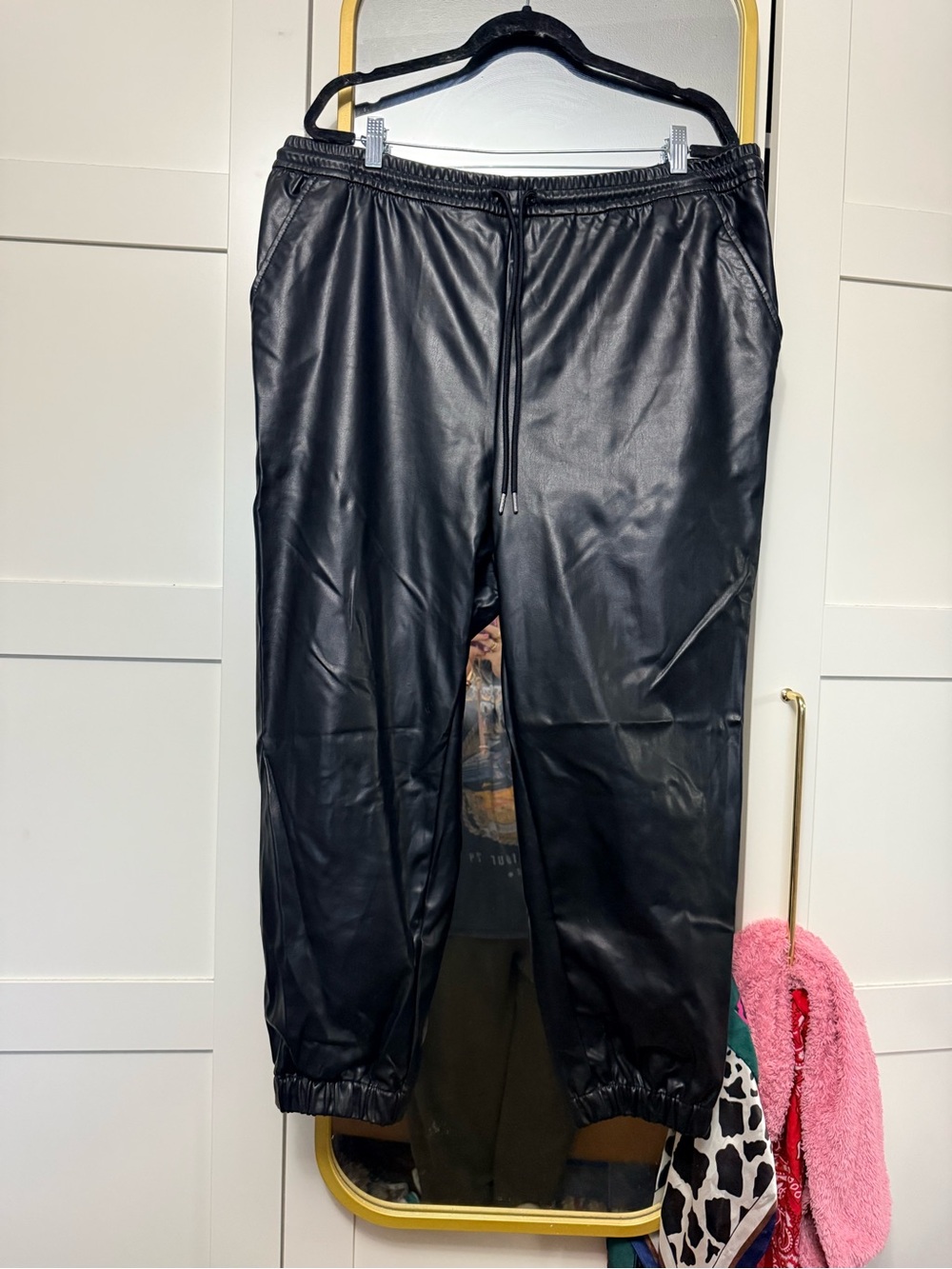 H&M Faux Leather Joggers